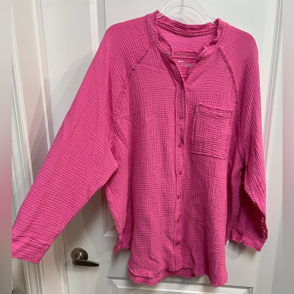 Aerie Linen Button Up